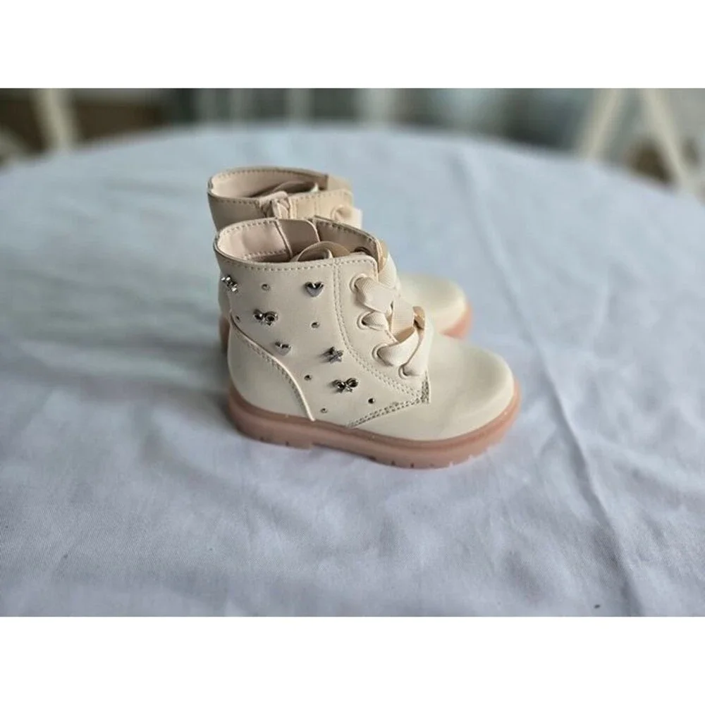 Cat & Jack Amaya Pink Combat Boots - Toddler Girls size 8 - NEW